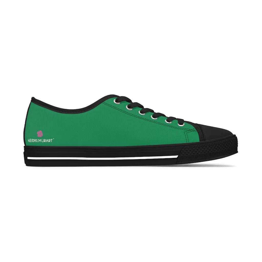 Dark Green Best Ladies' Sneakers, Solid Green Color Women's Low Top Sneakers (US Size: 5.5-12)