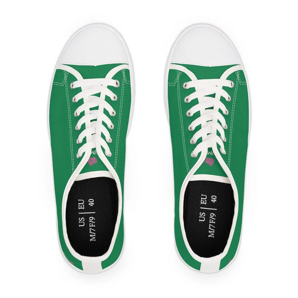 Dark Green Best Ladies' Sneakers, Solid Green Color Women's Low Top Sneakers (US Size: 5.5-12)