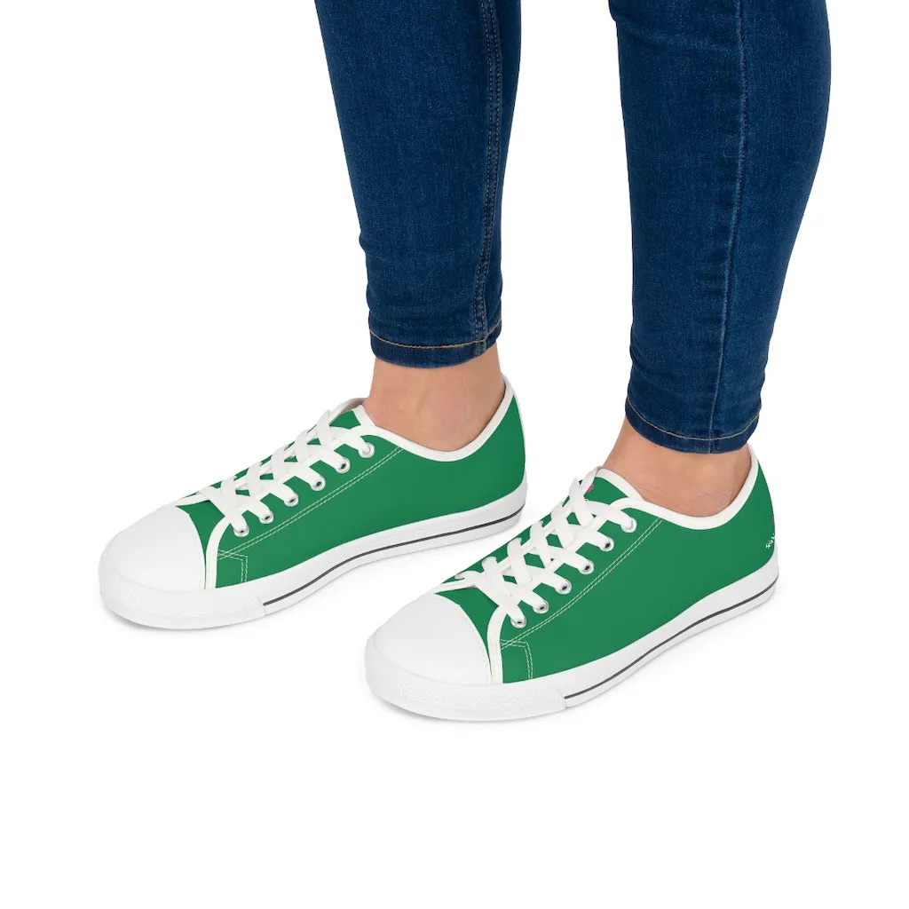 Dark Green Best Ladies' Sneakers, Solid Green Color Women's Low Top Sneakers (US Size: 5.5-12)