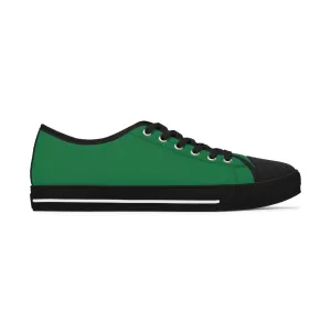 Dark Green Color Ladies' Sneakers, Green Solid Color Best Designer Canvas Fashion Women's Low Top Sneakers (US Size: 5.5-12)