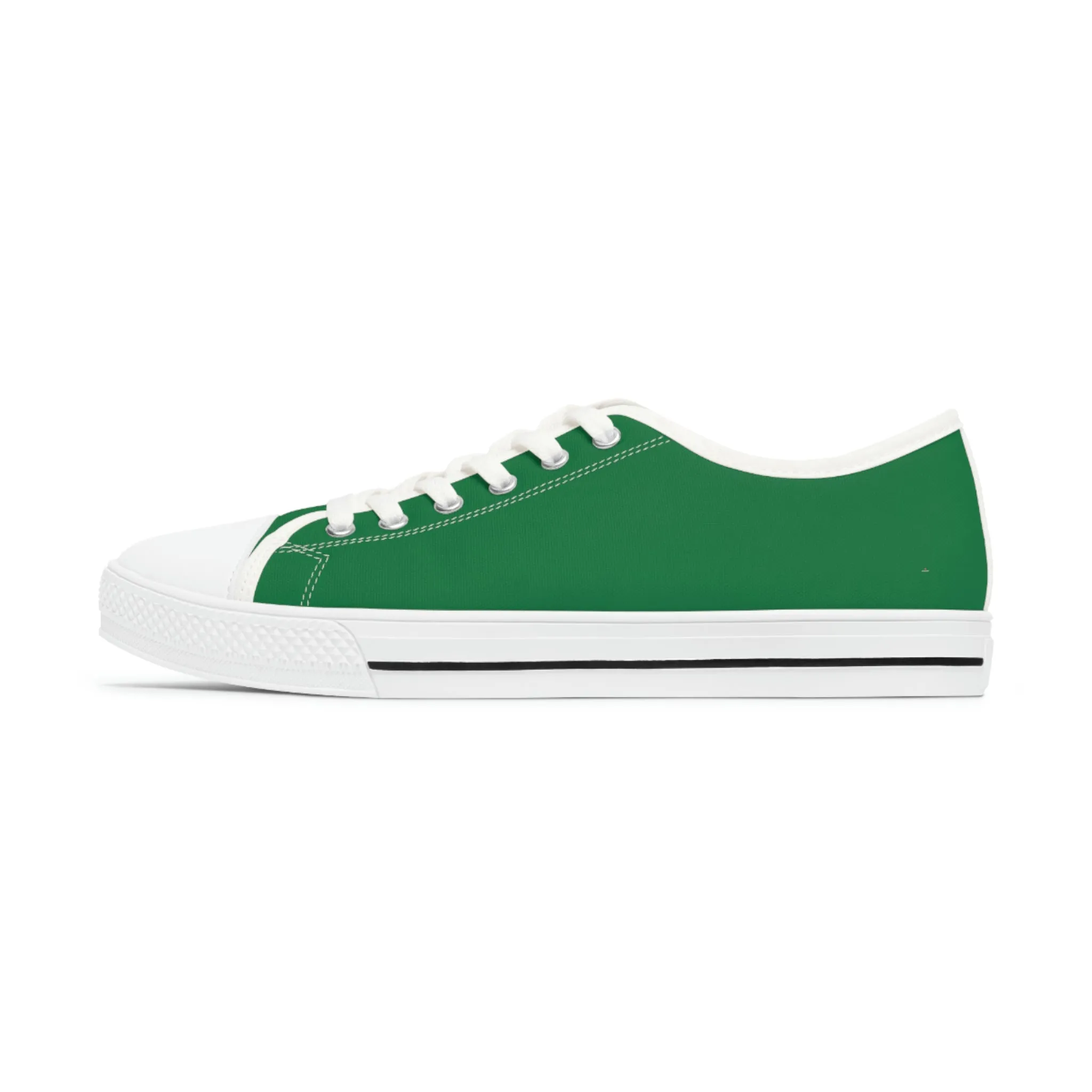 Dark Green Color Ladies' Sneakers, Green Solid Color Best Designer Canvas Fashion Women's Low Top Sneakers (US Size: 5.5-12)