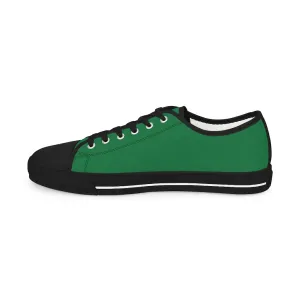 Dark Green Color Men's Sneakers, Best Solid Dark Green Color Men's Low Top Sneakers Tennis Canvas Shoes (US Size: 5-14)