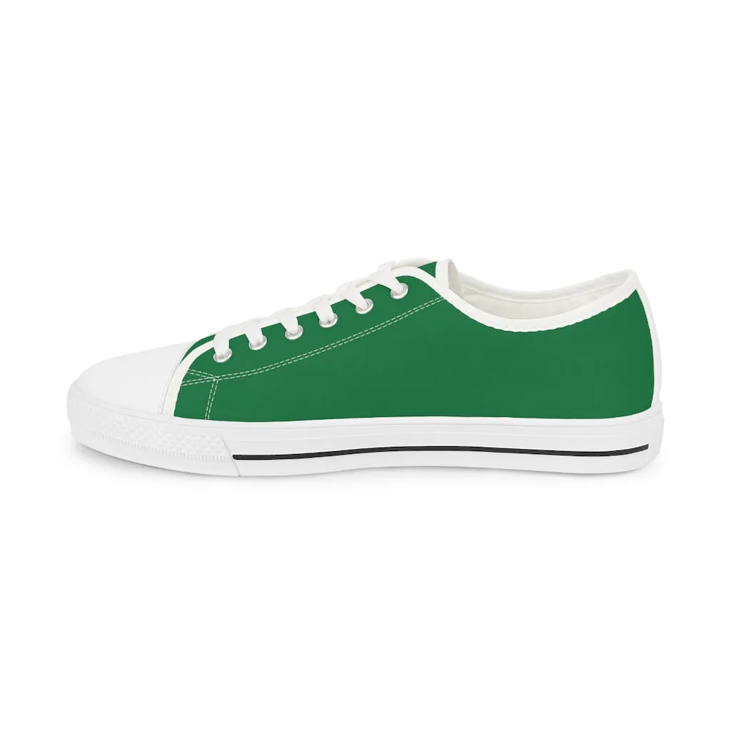 Dark Green Color Men's Sneakers, Best Solid Dark Green Color Men's Low Top Sneakers Tennis Canvas Shoes (US Size: 5-14)