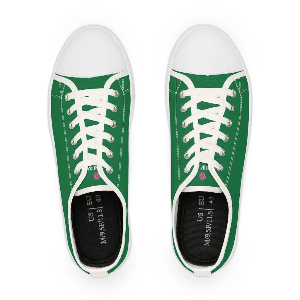 Dark Green Color Men's Sneakers, Best Solid Dark Green Color Men's Low Top Sneakers Tennis Canvas Shoes (US Size: 5-14)