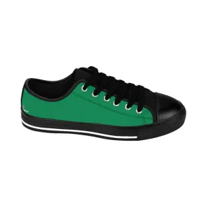 Dark Green Color Women's Sneakers, Solid Green Color Best Tennis Casual Shoes For Women (US Size: 6-12)