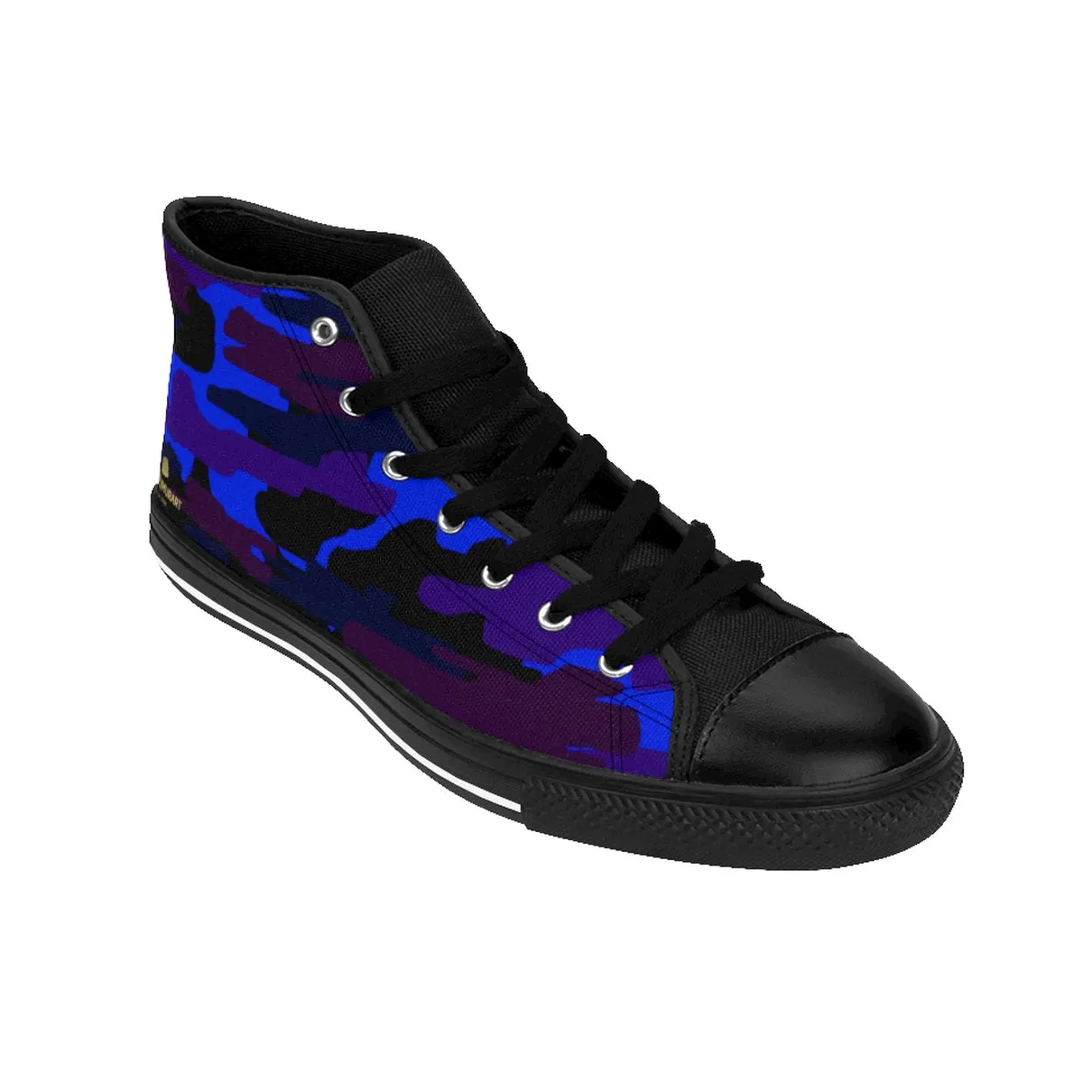 Dark Purple Camo Men's Sneakers, Blue Camouflage Camo Army Military Print Men's High-top Sneakers Shoes