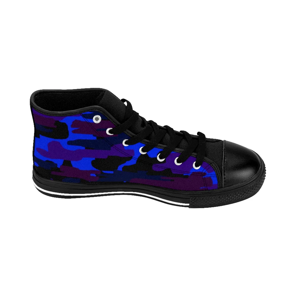 Dark Purple Camo Men's Sneakers, Blue Camouflage Camo Army Military Print Men's High-top Sneakers Shoes