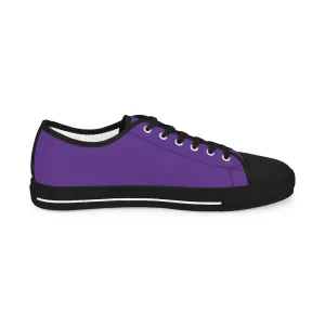 Dark Purple Men's Sneakers, Solid Color Modern Minimalist Best Men's Low Top Sneakers  (US Size: 5-14)