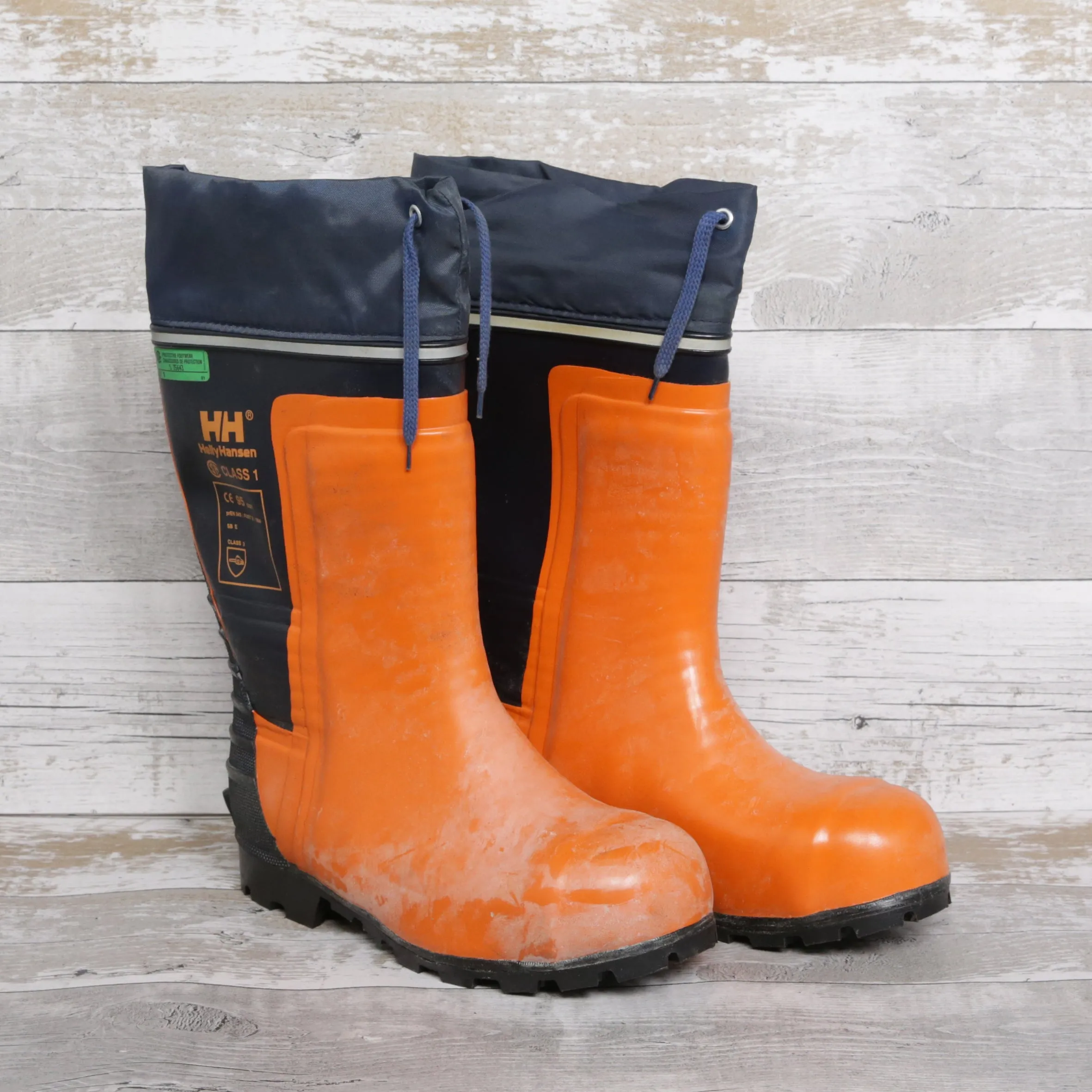 De-Branded Steel Toe Cap Chainsaw Class 3 Wellington Boots UK7.5