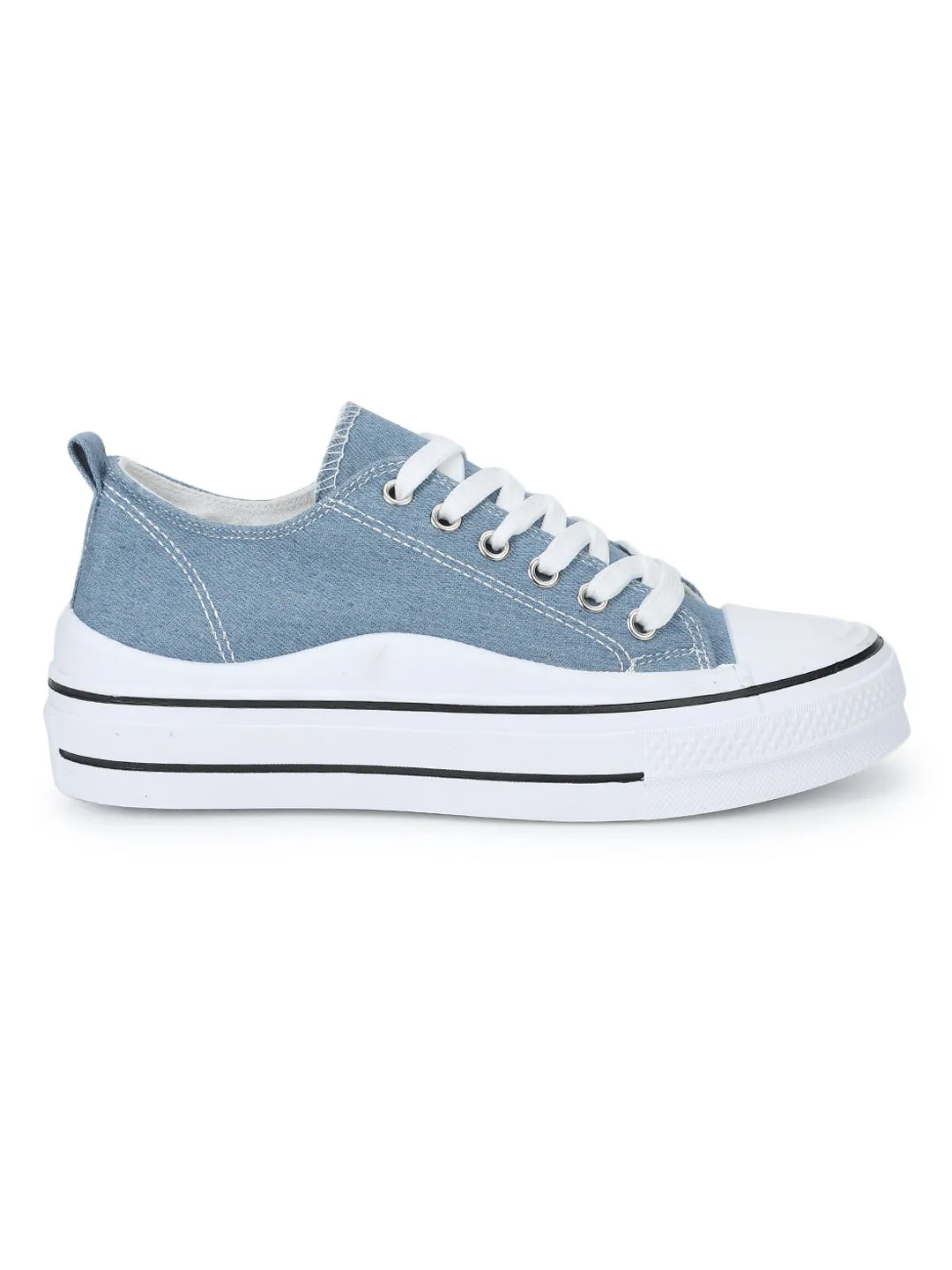 Denim Canvas Lace-Up Sneakers (TC-RS3486-DNM)