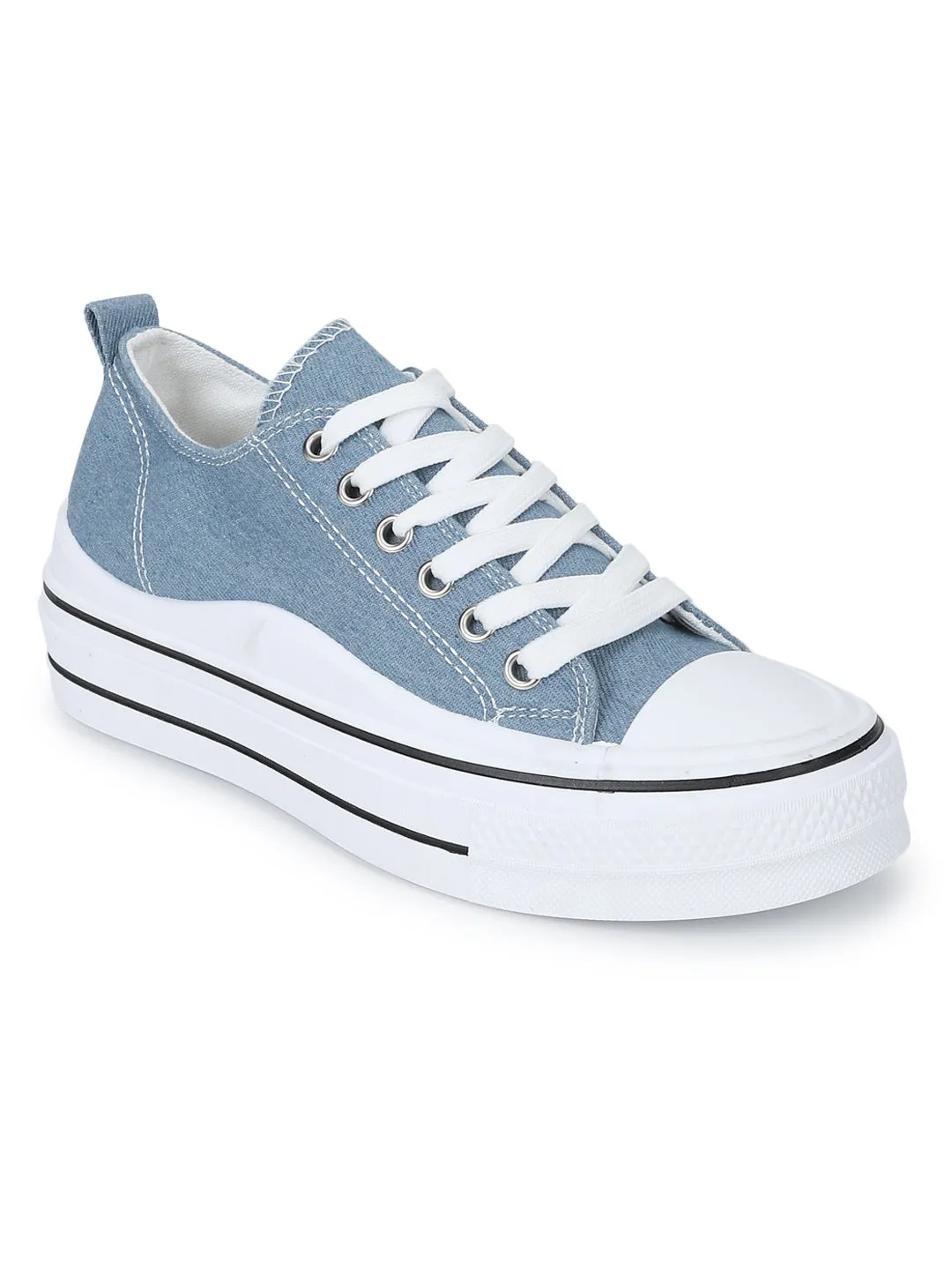 Denim Canvas Lace-Up Sneakers (TC-RS3486-DNM)