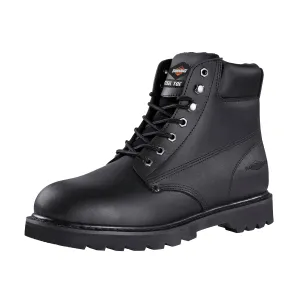 Diamondback Work Boots, 10, Medium W, Black, Leather Upper, Lace-Up, Steel Toe, With Lining