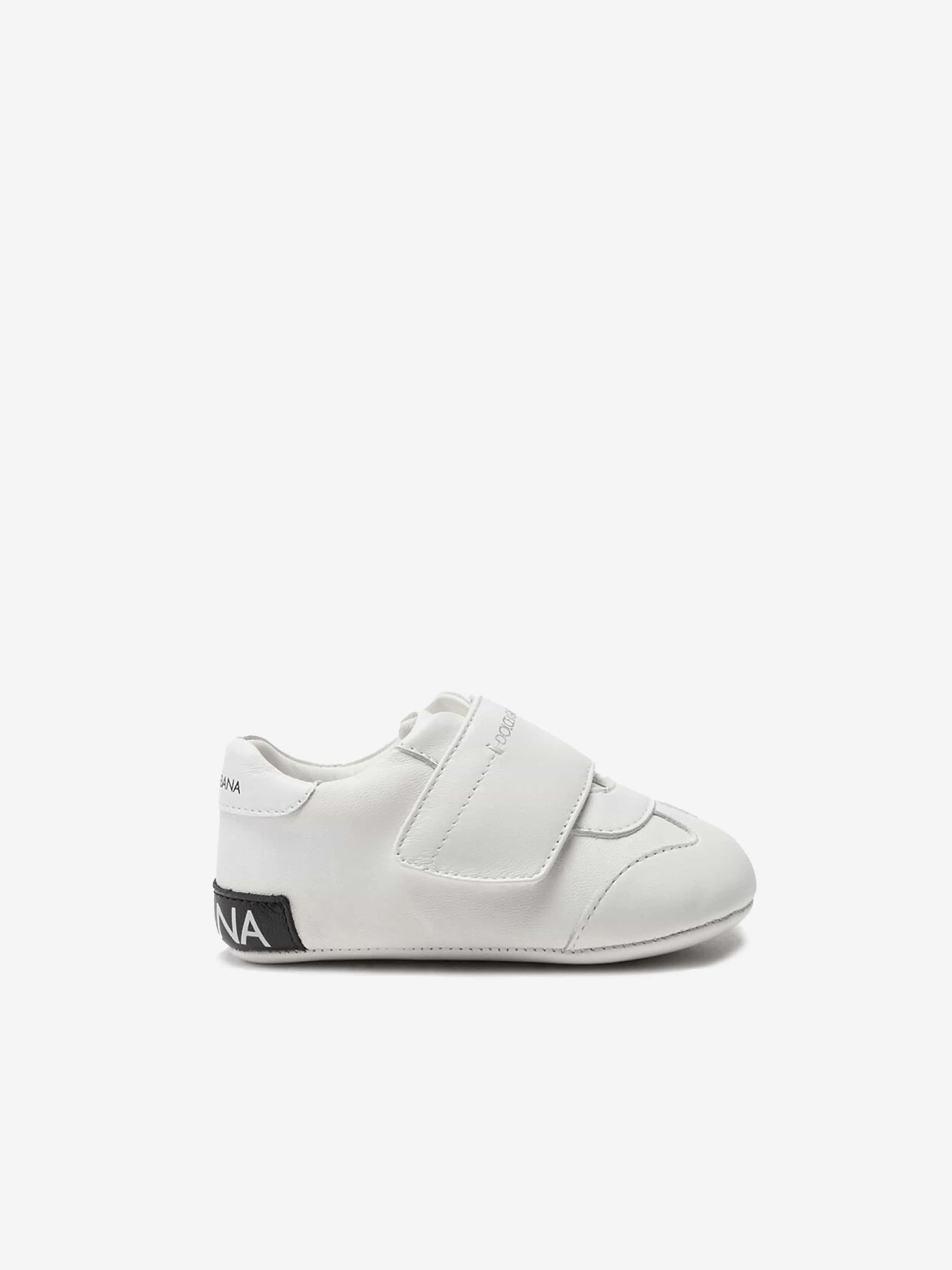 Dolce & Gabbana Baby Boys White Leather Pre-Walker Trainers