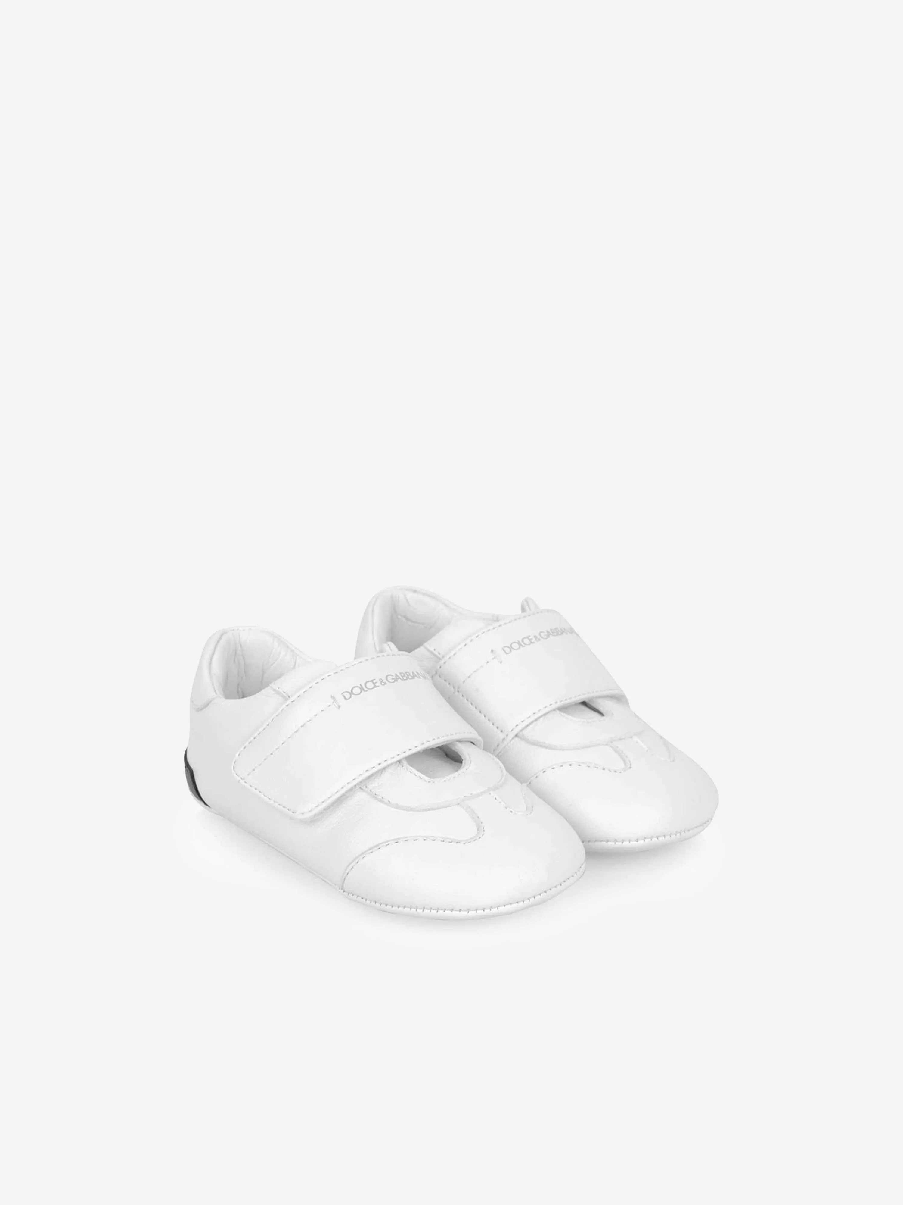 Dolce & Gabbana Baby Boys White Leather Pre-Walker Trainers