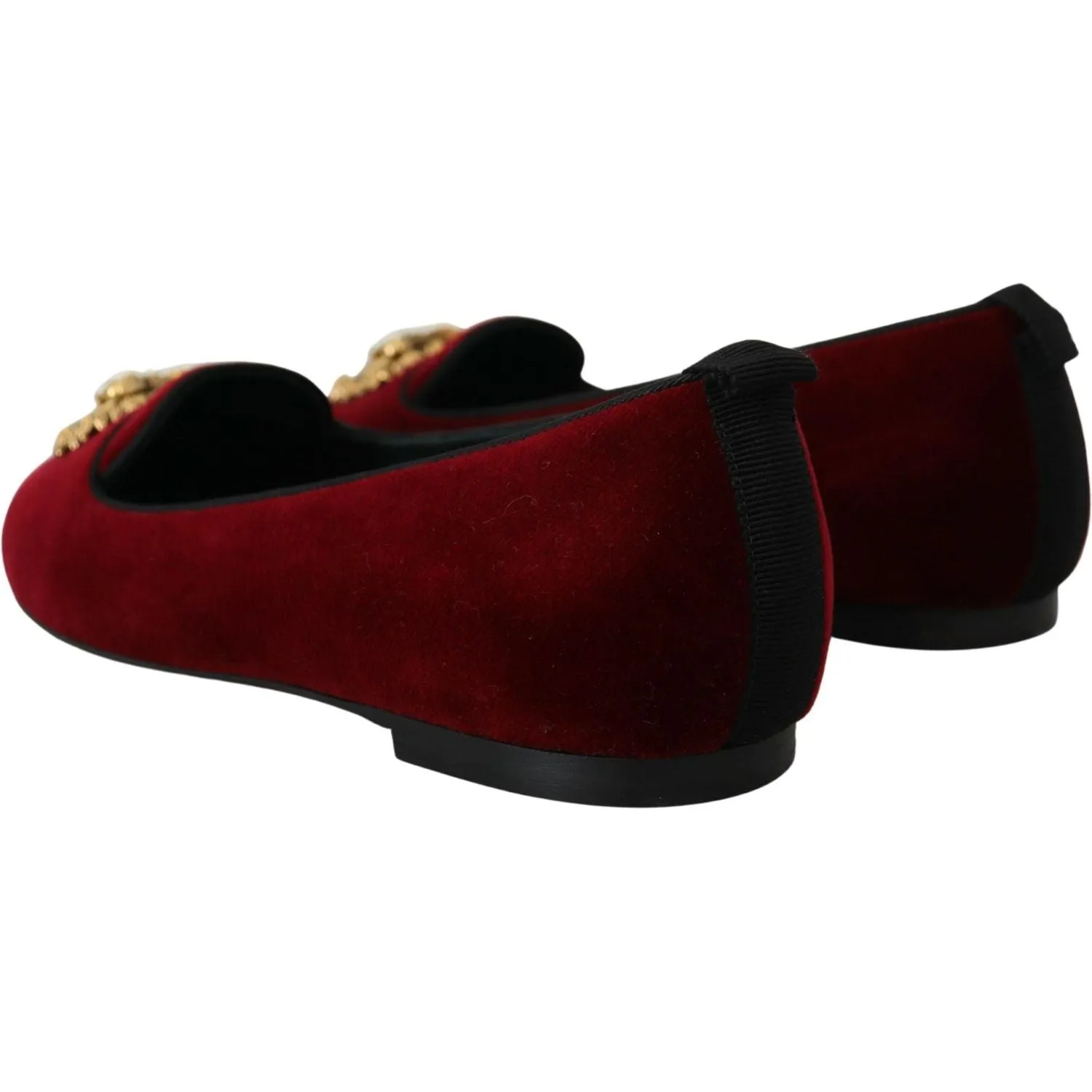 Dolce & Gabbana Bordeaux Velvet Devotion Loafers