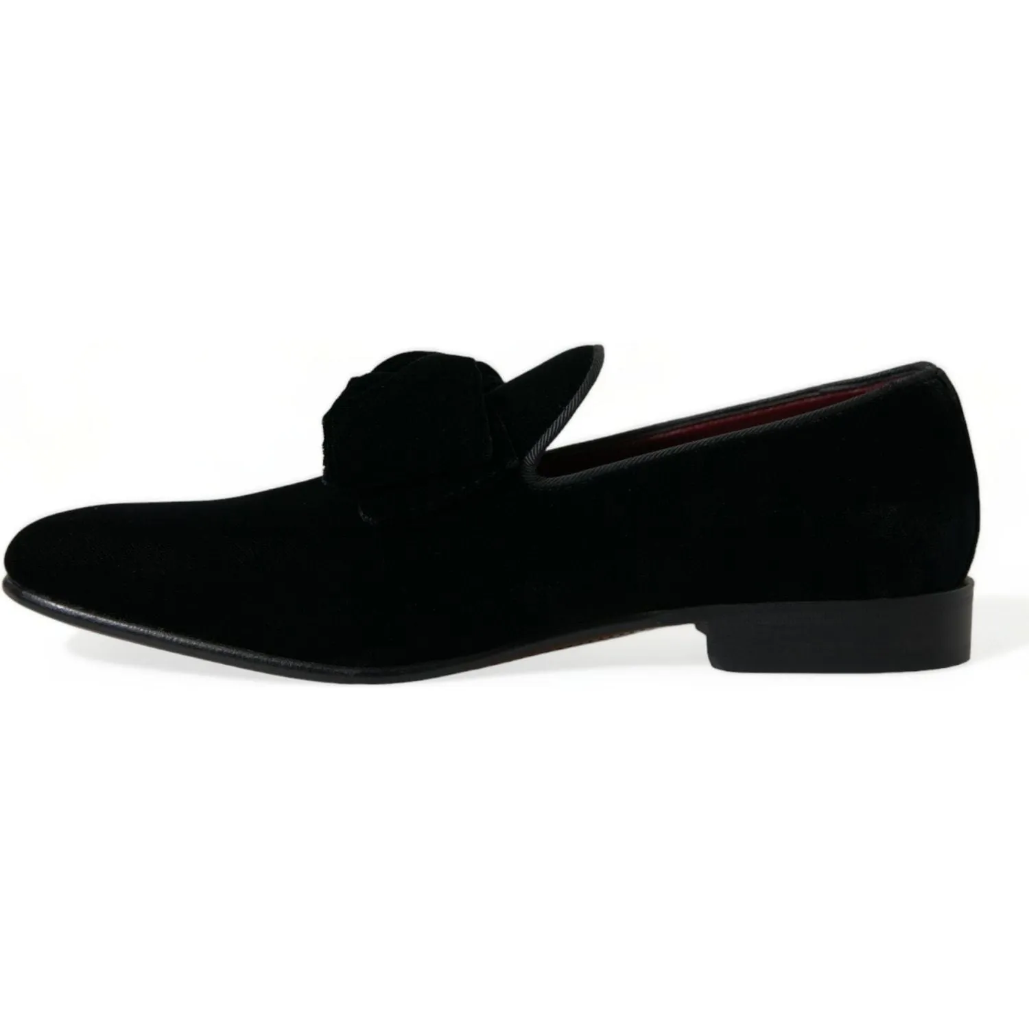 Dolce & Gabbana Elegant Black Velvet Loafers - Men's Luxury Footwear