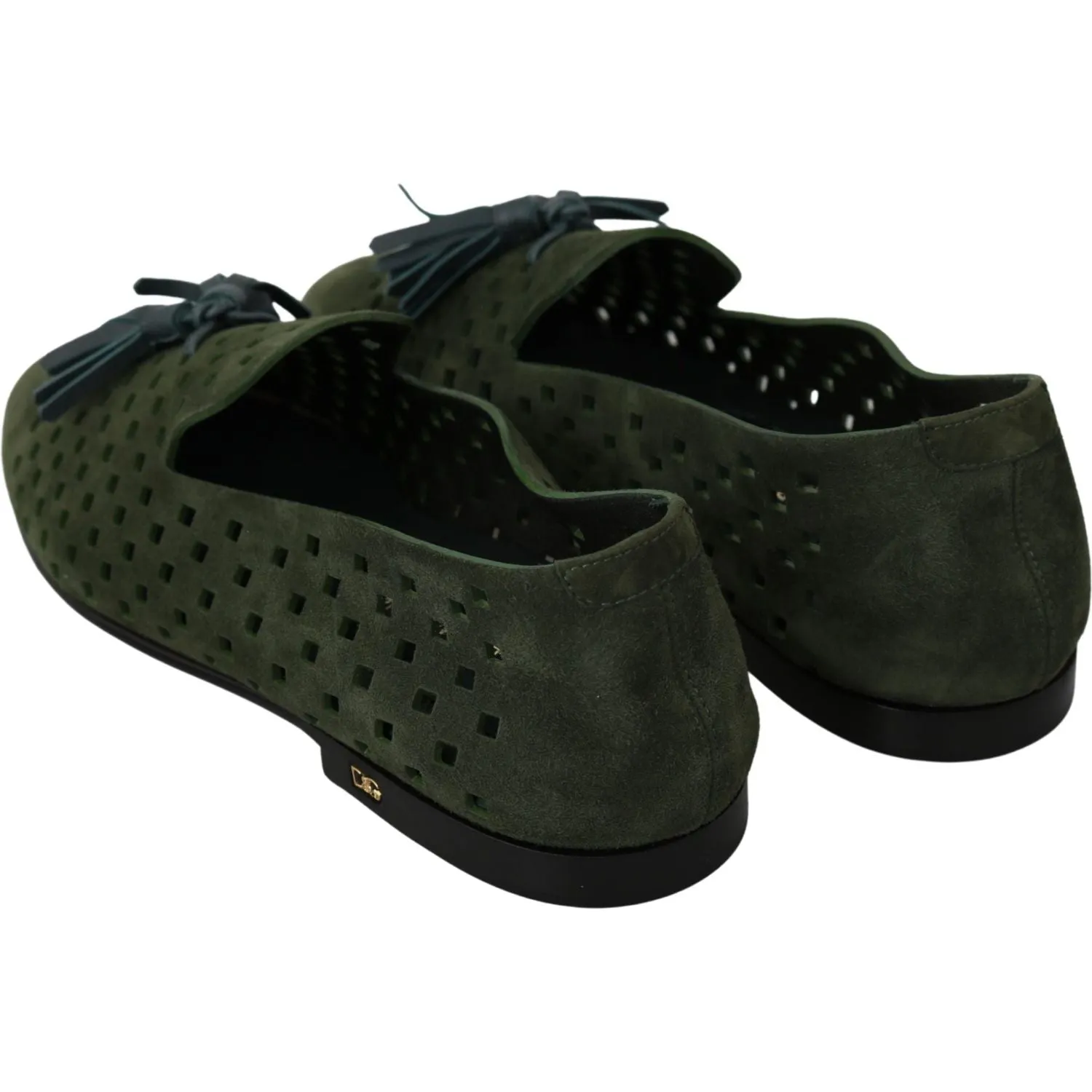 Dolce & Gabbana Elegant Green Suede Loafers for Men