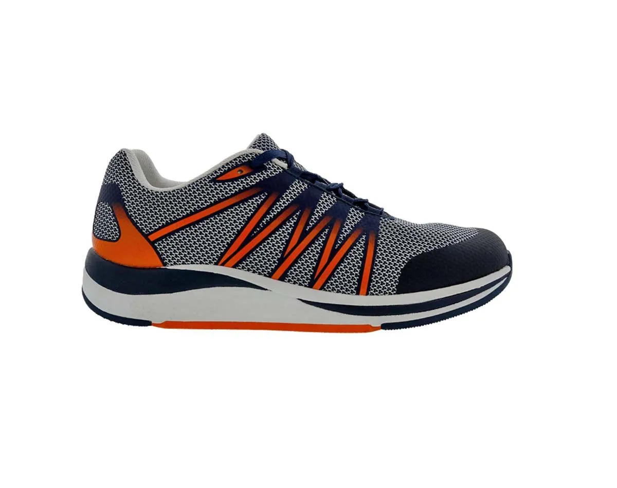 Drew Player Men Athletic Shoe In Navy/orange Mesh Combo