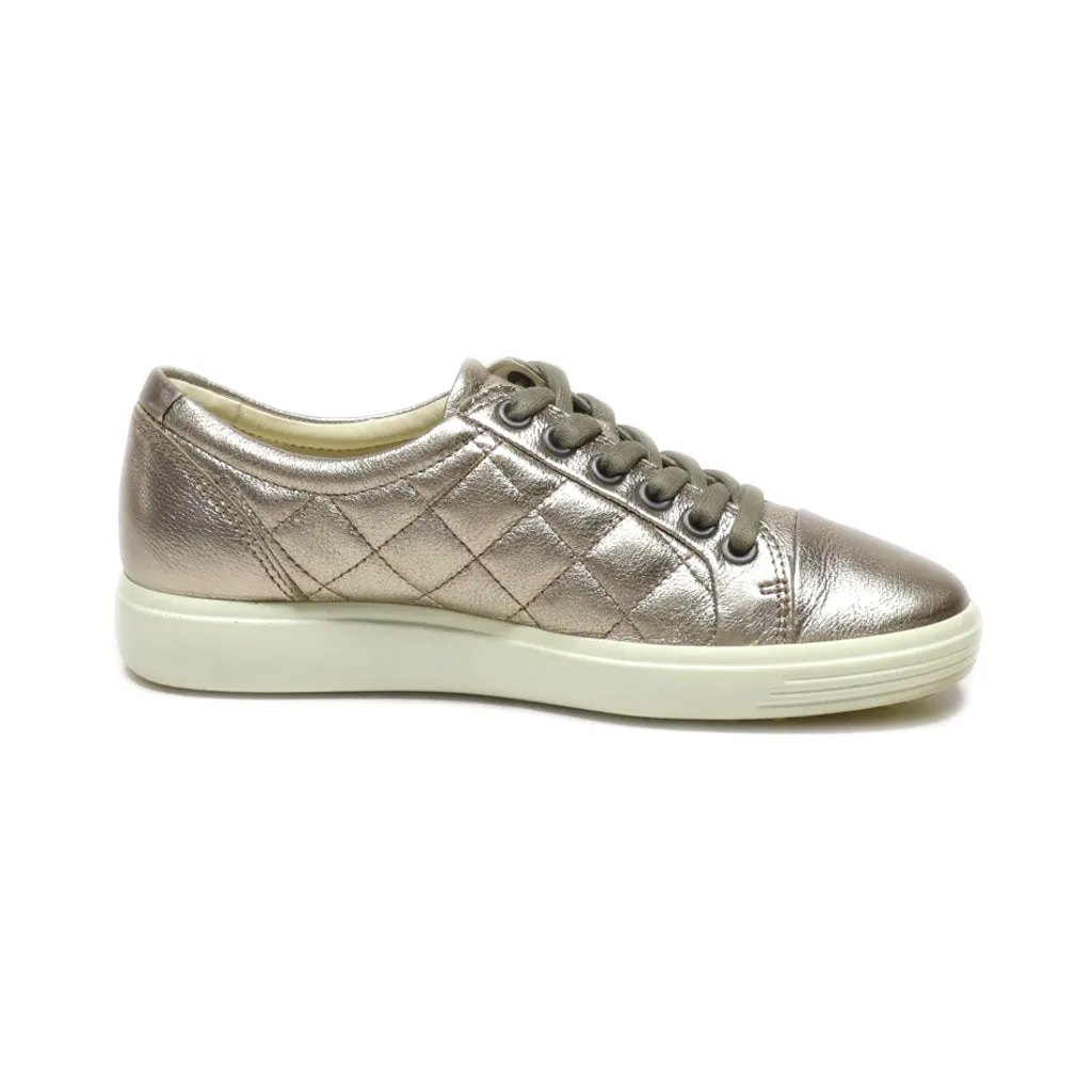 Ecco Low-Top Sneakers Leather Gold Colour For Women