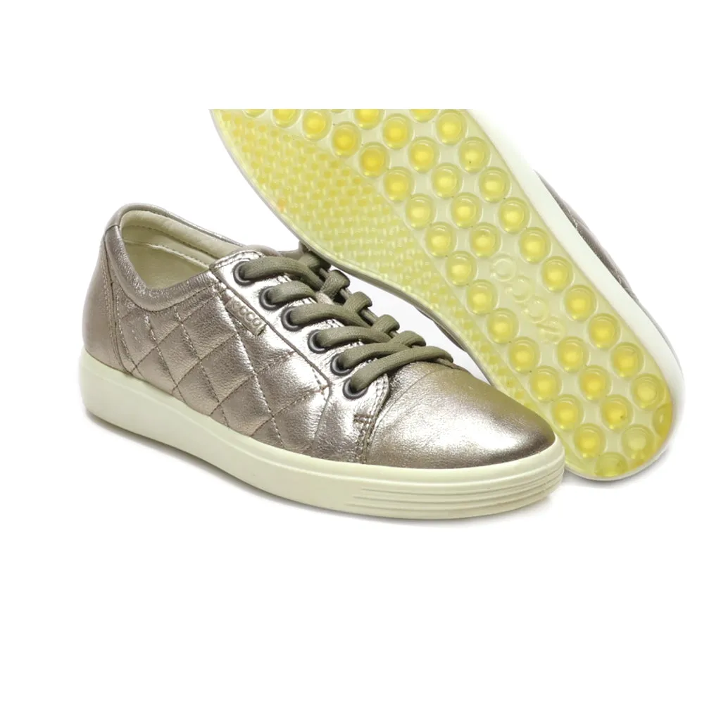 Ecco Low-Top Sneakers Leather Gold Colour For Women