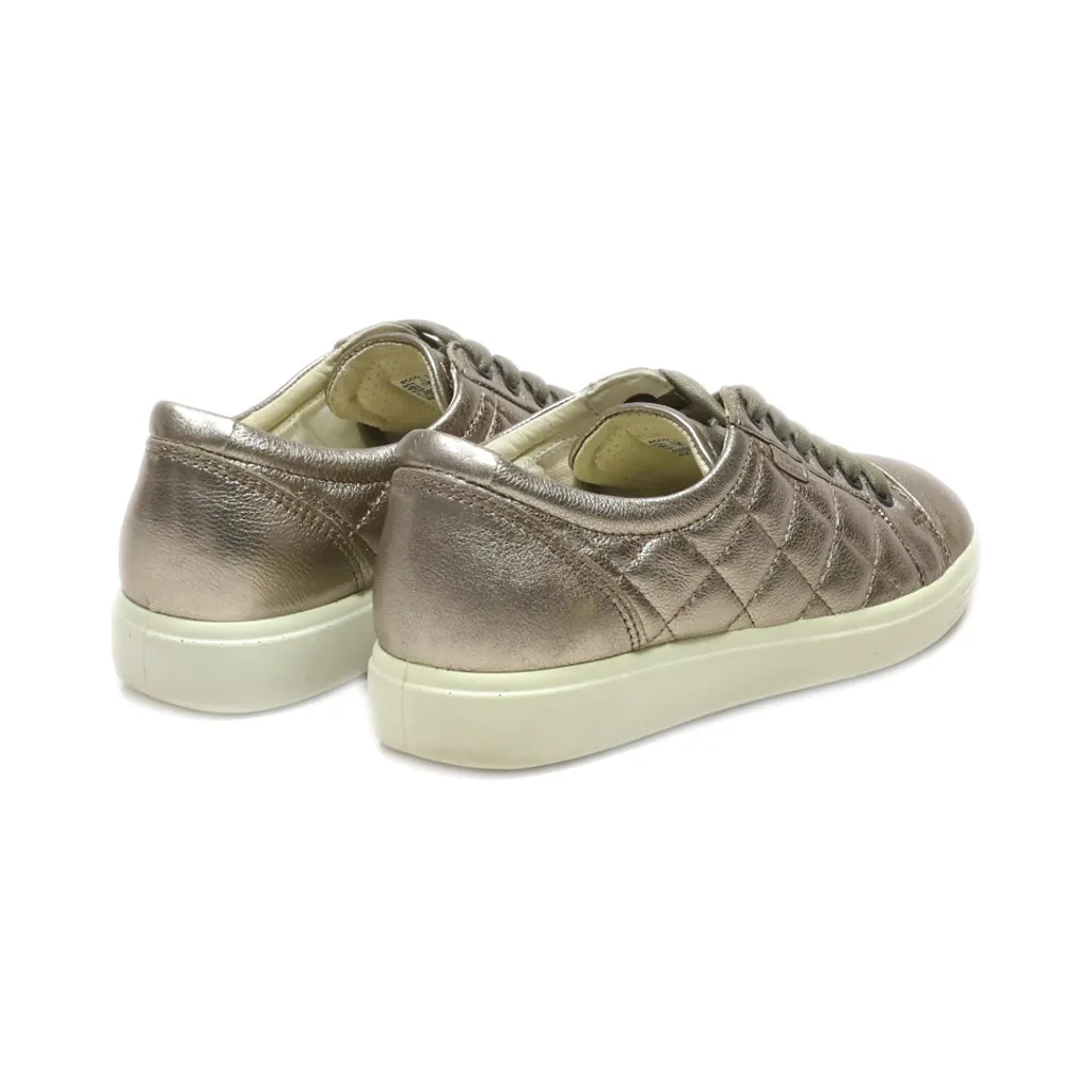 Ecco Low-Top Sneakers Leather Gold Colour For Women