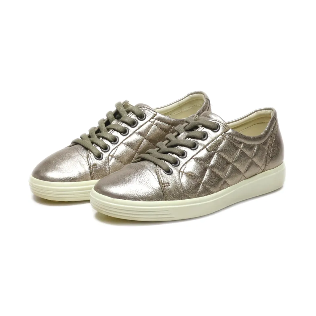 Ecco Low-Top Sneakers Leather Gold Colour For Women