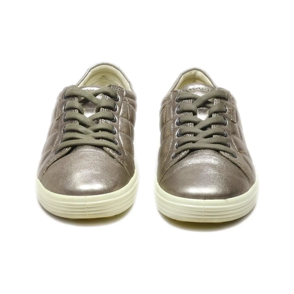 Ecco Low-Top Sneakers Leather Gold Colour For Women