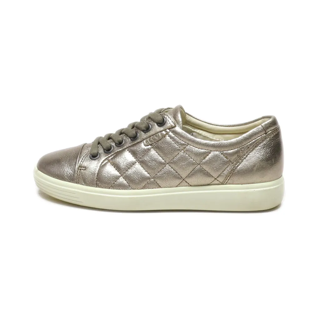 Ecco Low-Top Sneakers Leather Gold Colour For Women