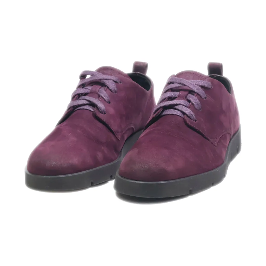 Ecco Low-Top Sneakers Leather Maroon Colour For Women