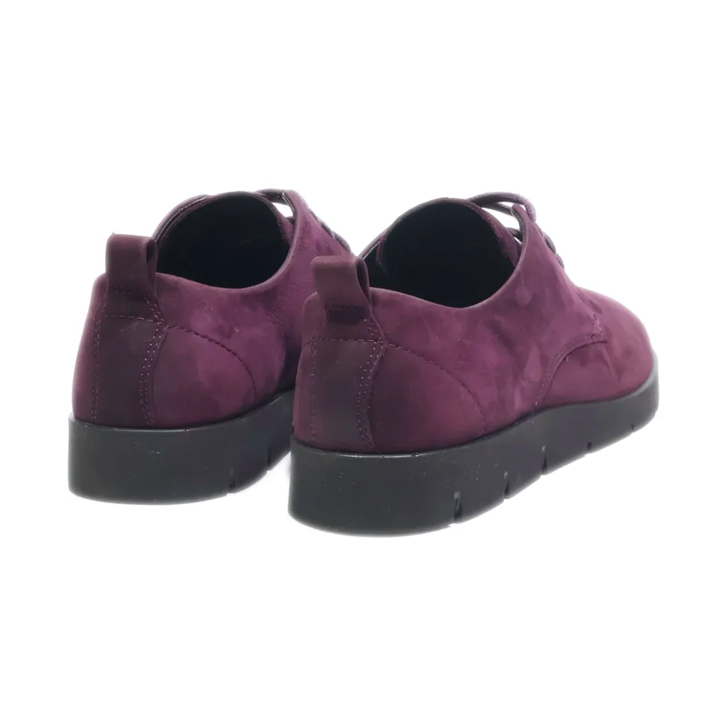 Ecco Low-Top Sneakers Leather Maroon Colour For Women