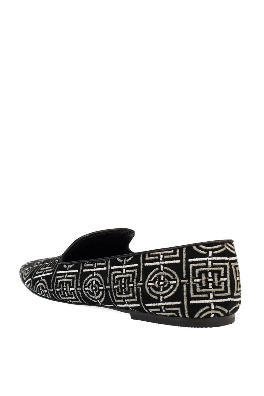 Edda Suede Infinity Embroidered Loafer