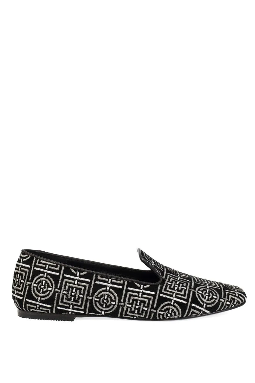 Edda Suede Infinity Embroidered Loafer