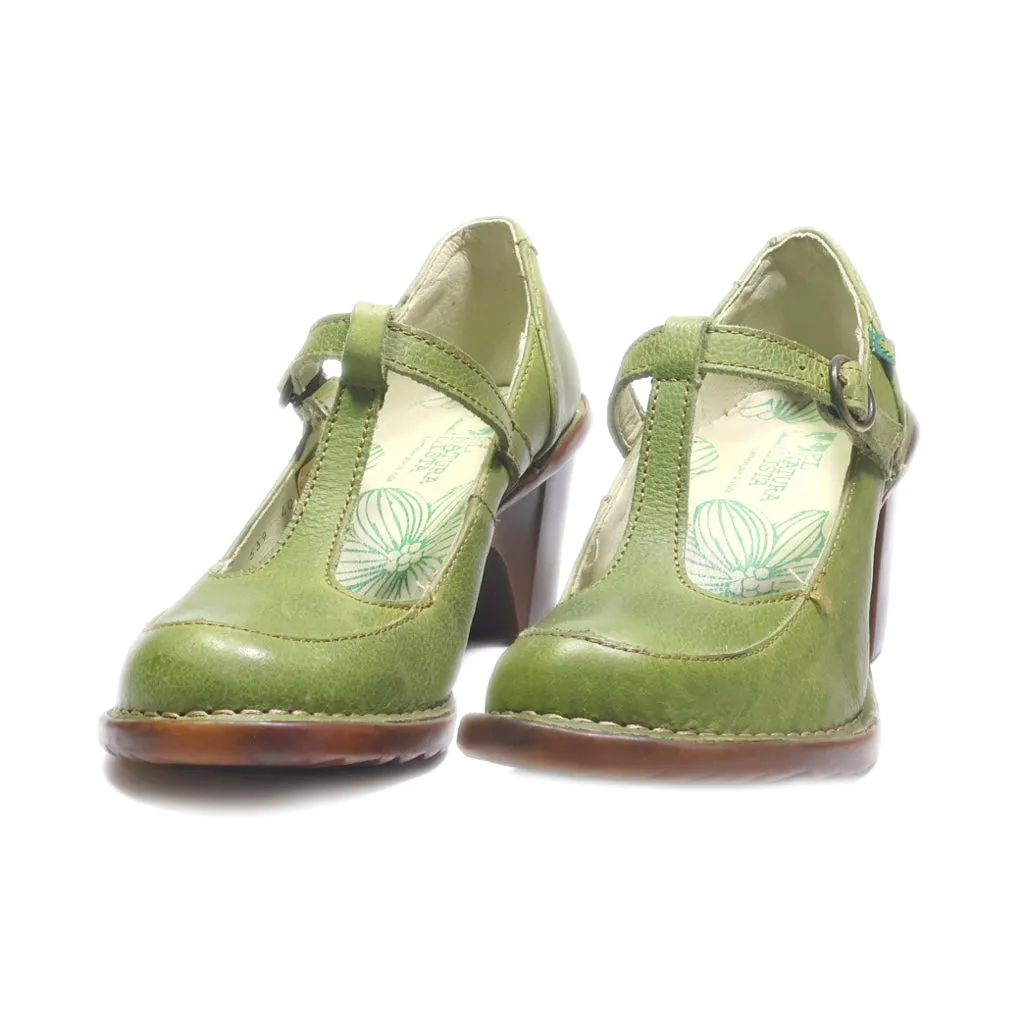 El Naturalista High-Heel Shoes Leather Green Colour For Women