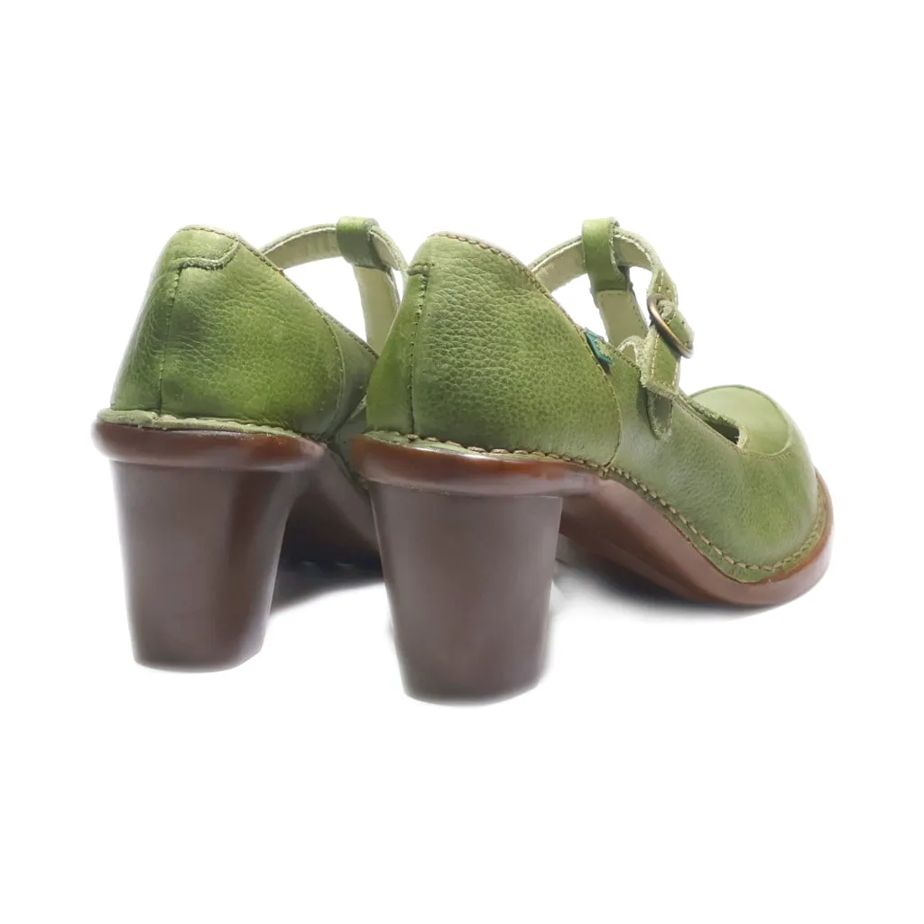 El Naturalista High-Heel Shoes Leather Green Colour For Women