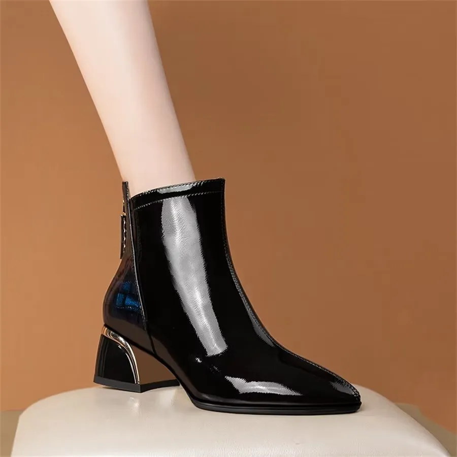 Elegant Zipper Pointed Toe High Heel Boots