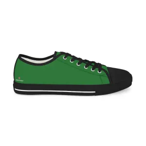 Emerald Green Solid Color Sneakers, Solid Color Modern Minimalist Best Men's Low Top Sneakers (US Size: 5-14)