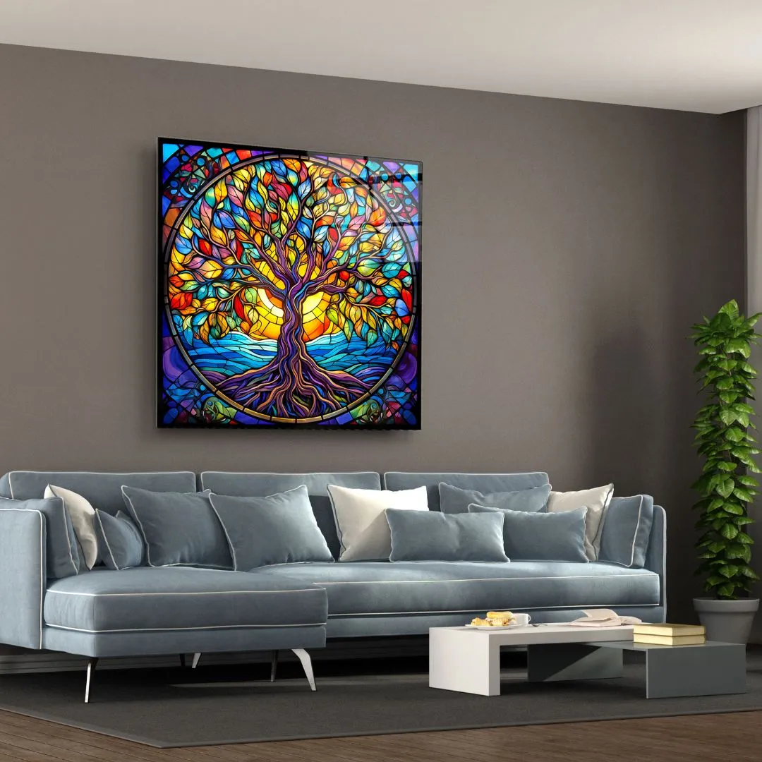 Eternal Tree of Life Glass Wall Art