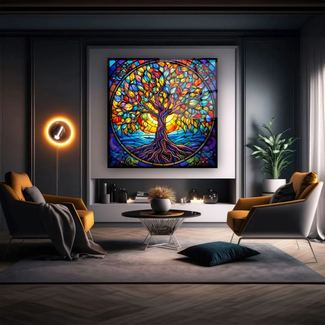 Eternal Tree of Life Glass Wall Art