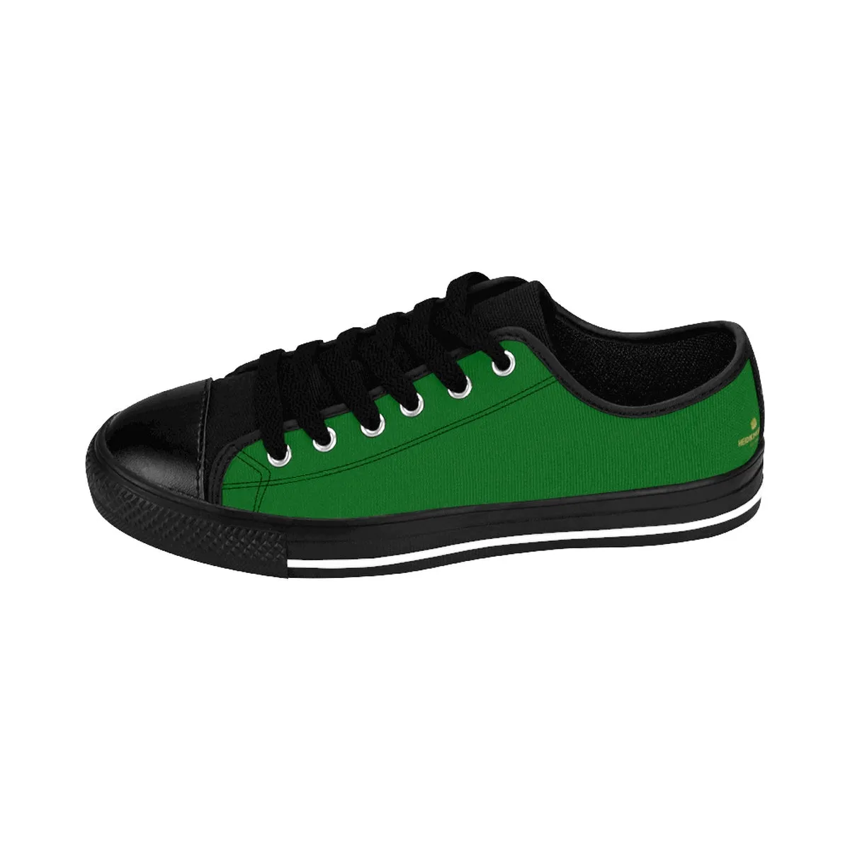 Evergreen Color Men's Sneakers, Dark Pine Green Solid Color Men's Running Low Top Shoes (Size: 6-14)