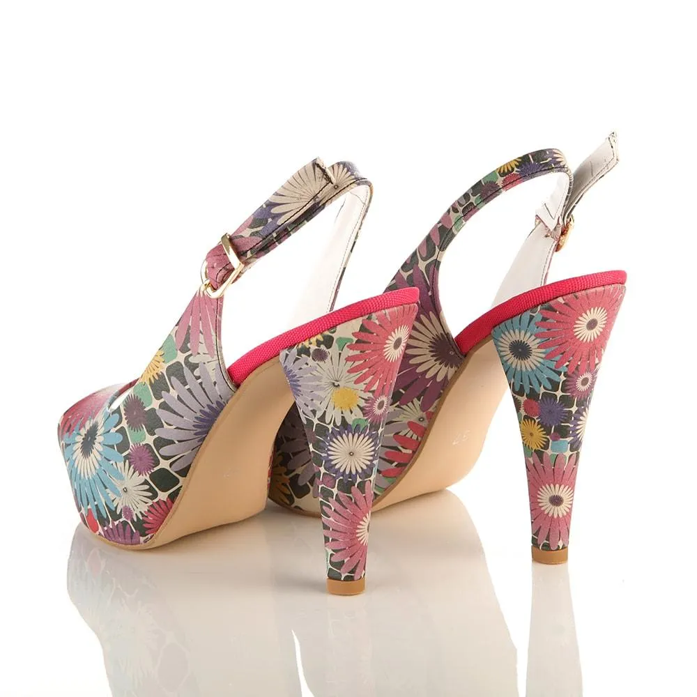 Flowers Heel Shoes PLT2048