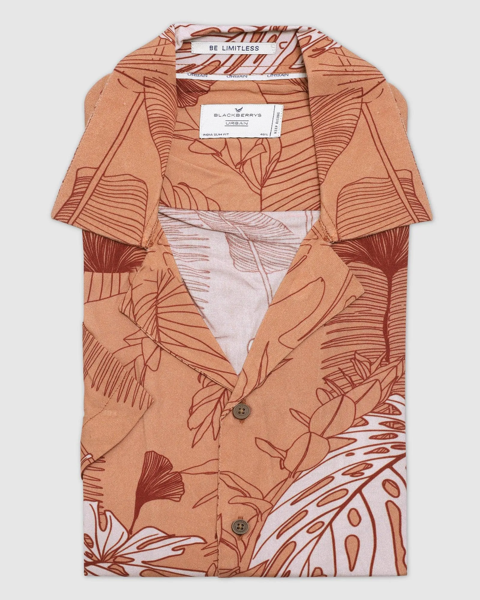 Formal Half Sleeve Rust Printed Shirt - Rein