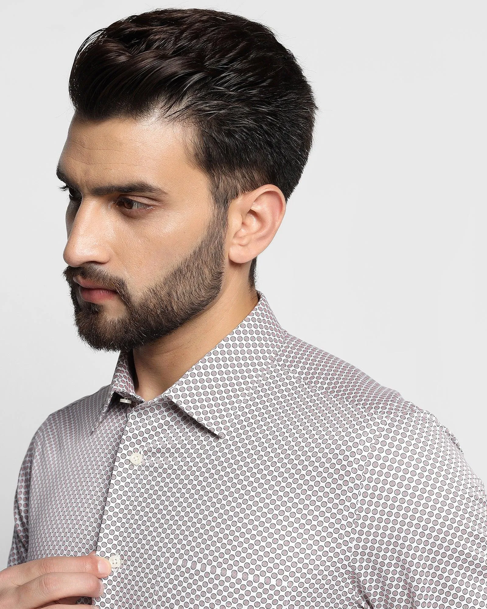 Formal White Printed Shirt - Jenis