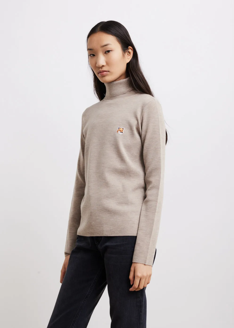 Fox Head Patch Fitted Turtleneck