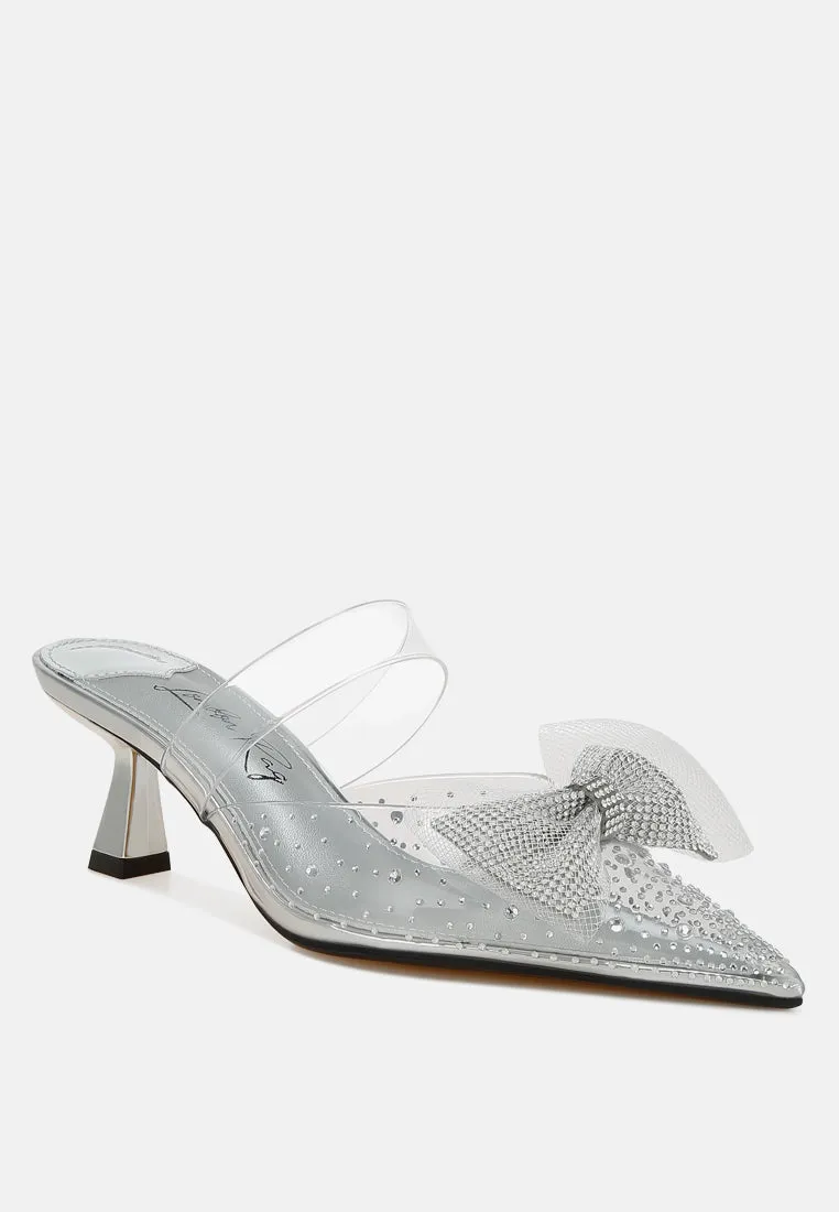 Freja Embellished Bow Kitten Heels