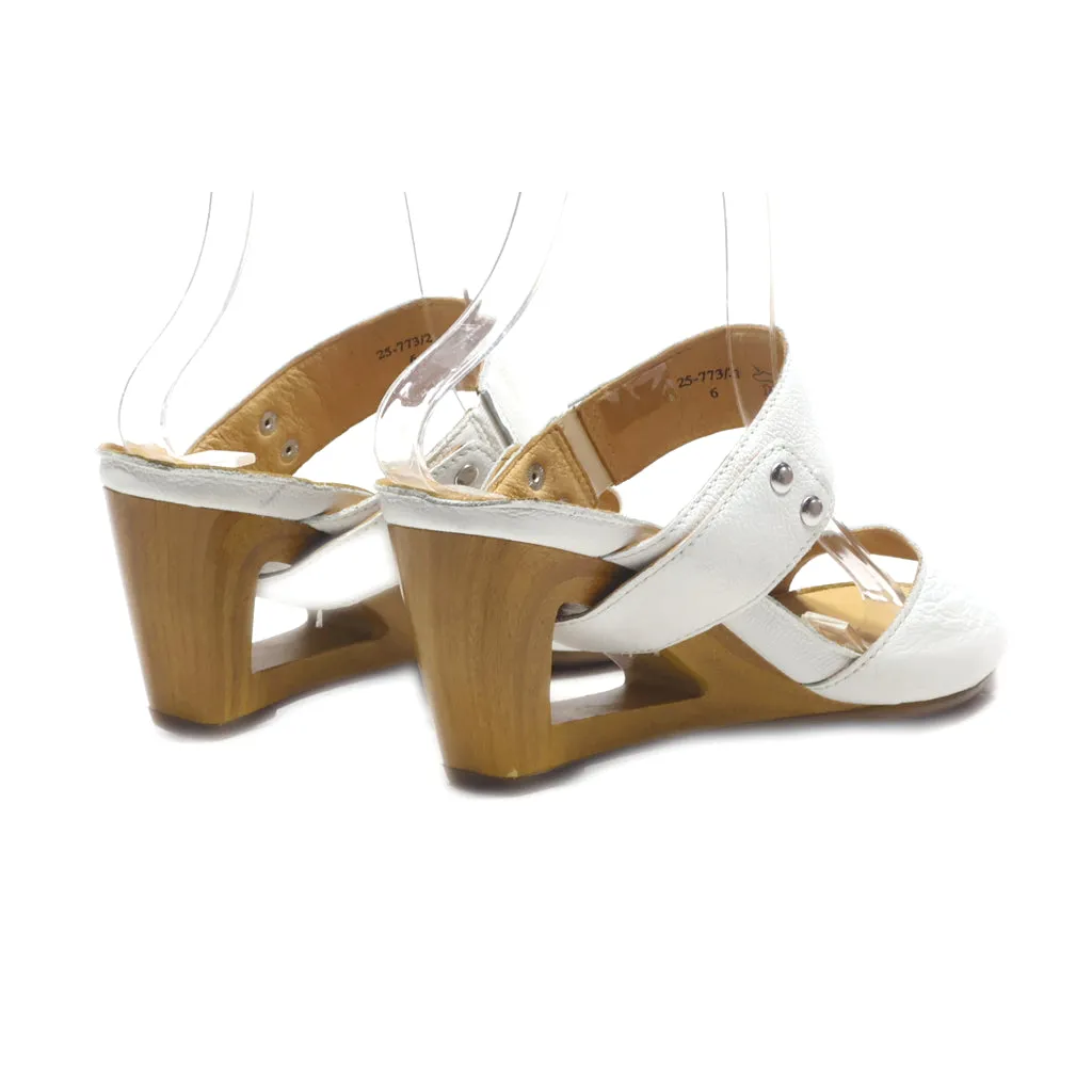 Gabor Wedge Shoes Leather White Colour For Women