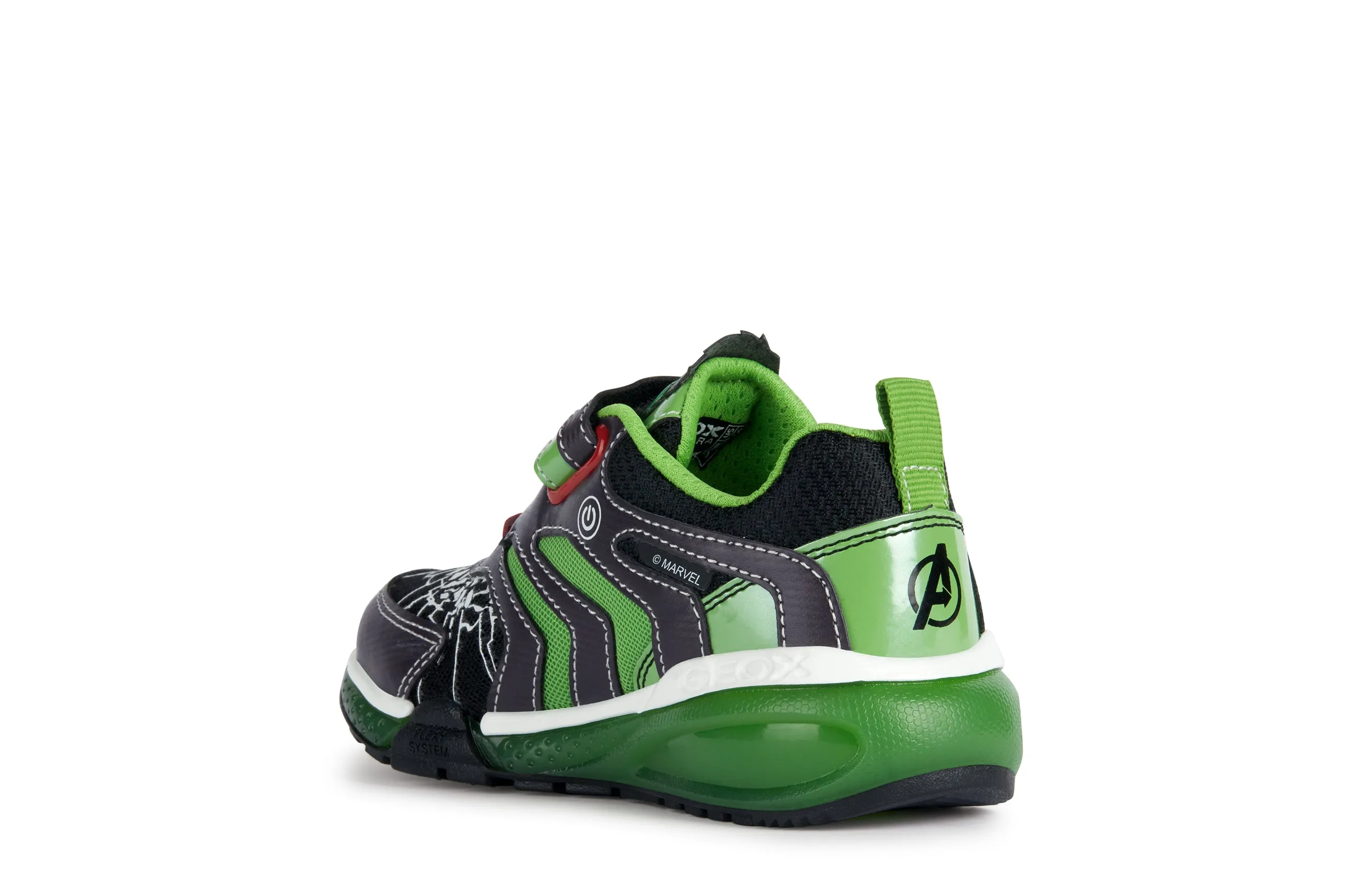 Geox Bayonc Hulk Boys Black-Green Lights Marvel Trainer