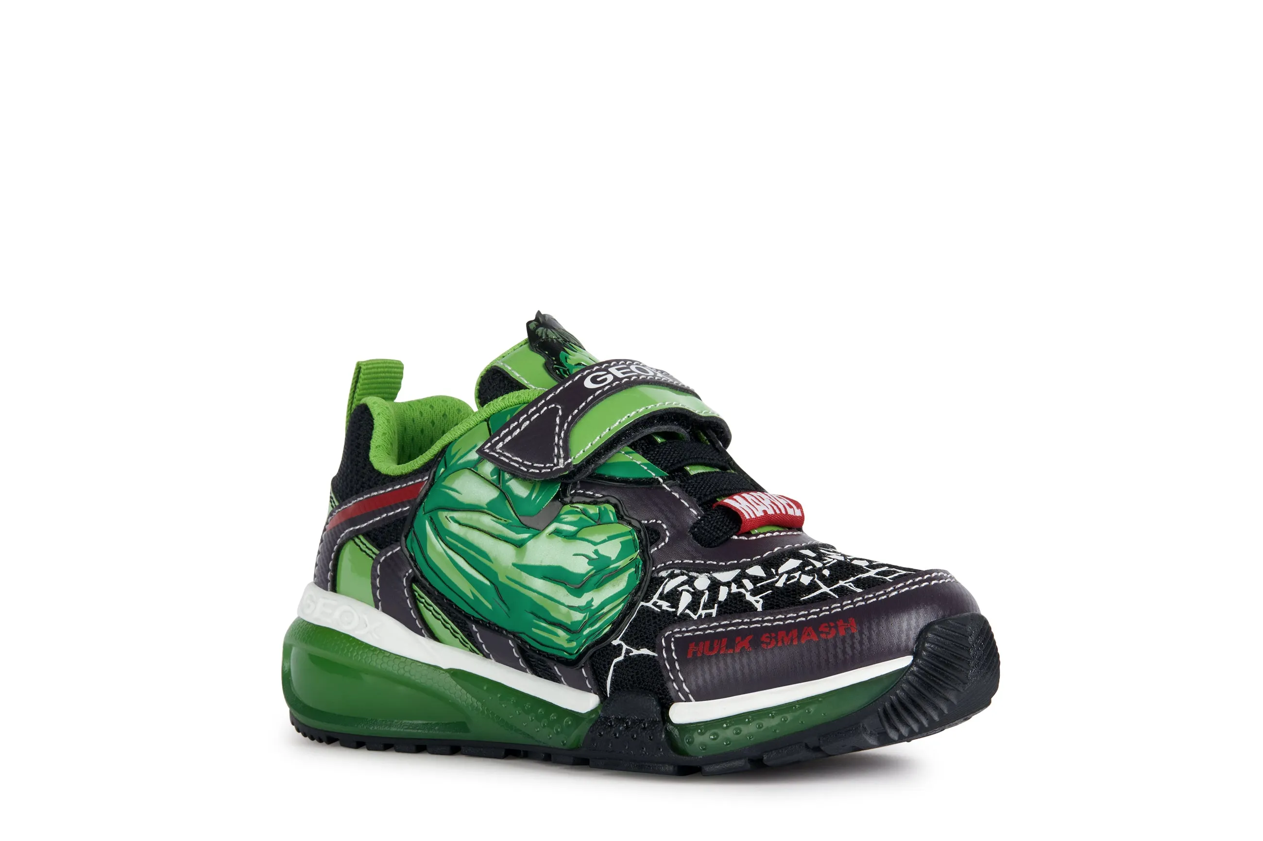 Geox Bayonc Hulk Boys Black-Green Lights Marvel Trainer