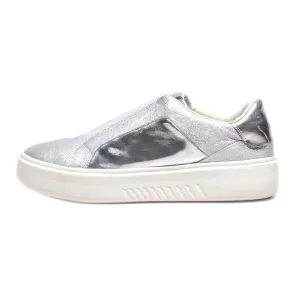 Geox Low-Top Sneakers Leather Silver Colour For Women