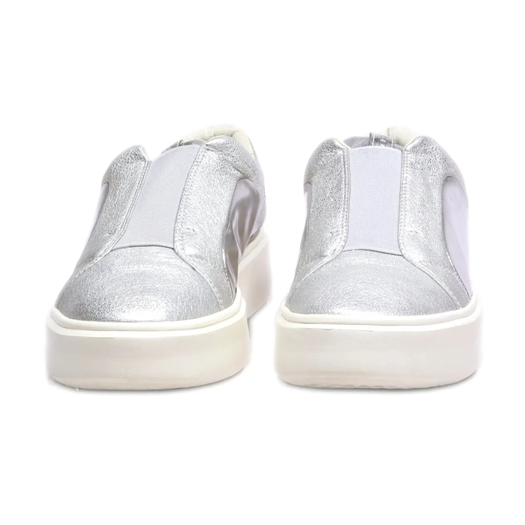 Geox Low-Top Sneakers Leather Silver Colour For Women