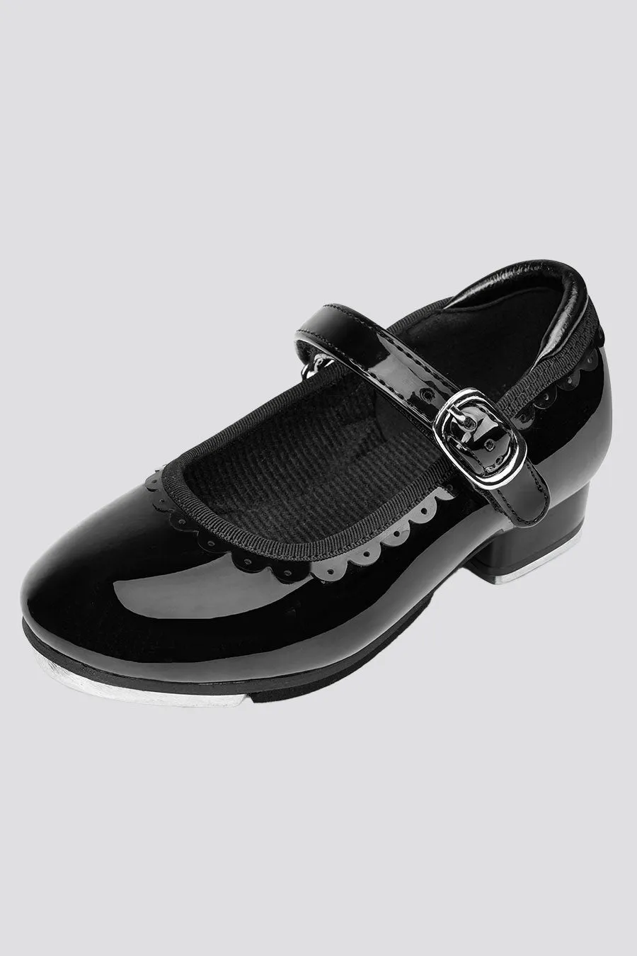 Girls Elegant Scallop Tap Shoes